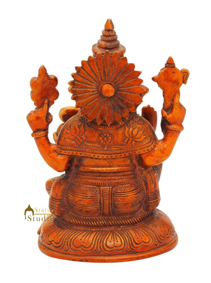 Ganeshji sitting elephant lord hindu gods spiritual india religious décor 8"