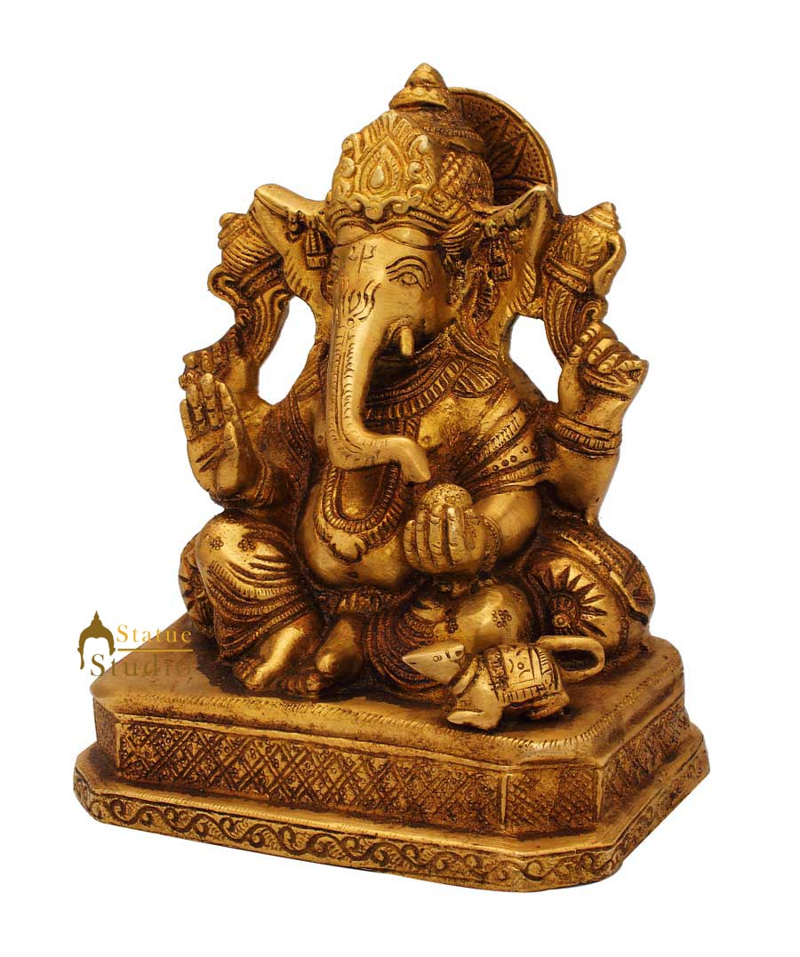 Ganeshji sitting elephant lord hindu god spiritual india religious décor 7" - Image 3