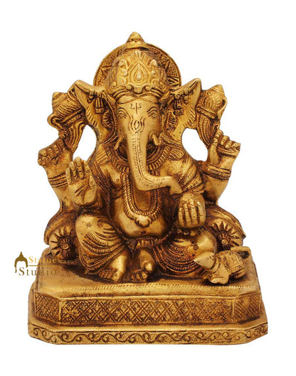 Ganeshji sitting elephant lord hindu god spiritual india religious décor 7" by vendor-unknown - Hindu Gods (View 2)