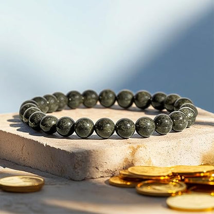 Original Raw Pyrite Bracelet Certified | Attracts Money and Boost Confidence | Astrology Bracelet for Men and Women by SAMAHealing - simple
