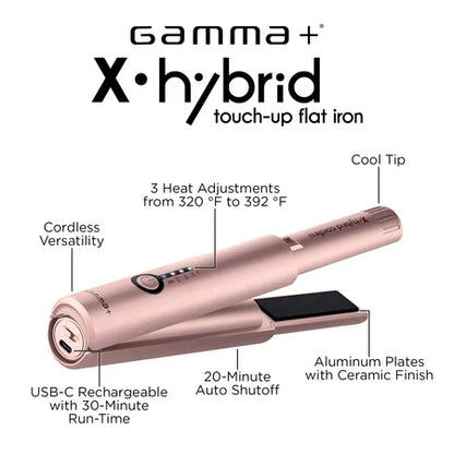 Gamma+ X-Hybrid Cordless Touch Up Flat Iron Rose Gold by Gamma+ - Sustainable Living (View 3)
