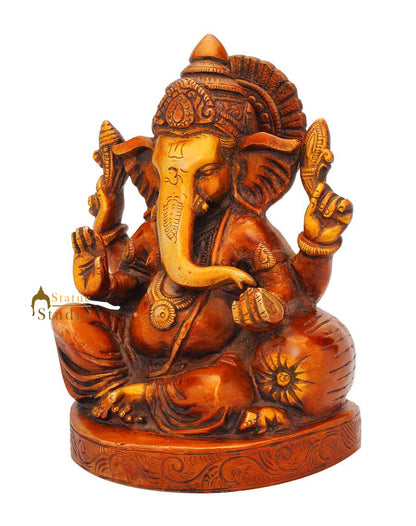 Ganeshji statue sitting with couch on one side idol figure religious décor 7" by vendor-unknown - Hindu Gods (View 3)