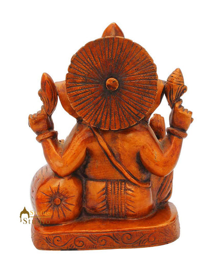 Ganeshji statue sitting with couch on one side idol figure religious décor 7" by vendor-unknown - Hindu Gods (View 4)