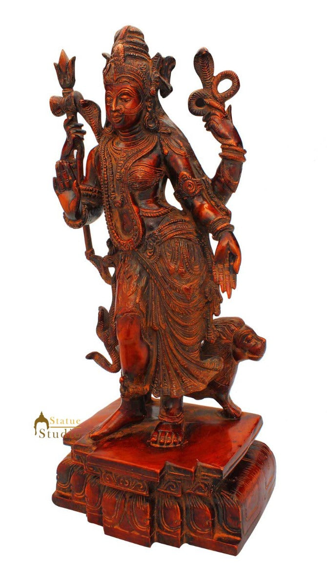 Brass Lord Shiva Parvati Ardhnareshwara Rare Antique Sculpture Religious 18 Inch