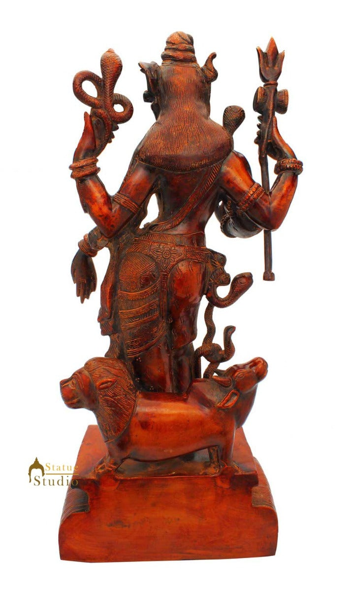 Brass Lord Shiva Parvati Ardhnareshwara Rare Antique Sculpture Religious 18 Inch - Image 5