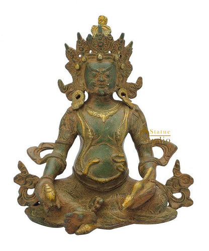 Brass hindu wealth god lord Kuber antique idol religious décor statue figure 10" by vendor-unknown - Hindu Gods