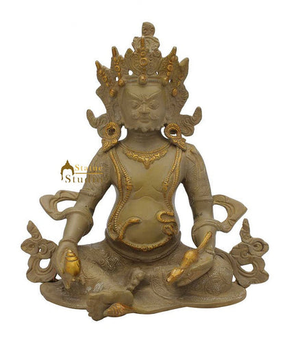 Brass hindu wealth god lord Kuber antique idol religious décor craft statue 10" by vendor-unknown - Hindu Gods
