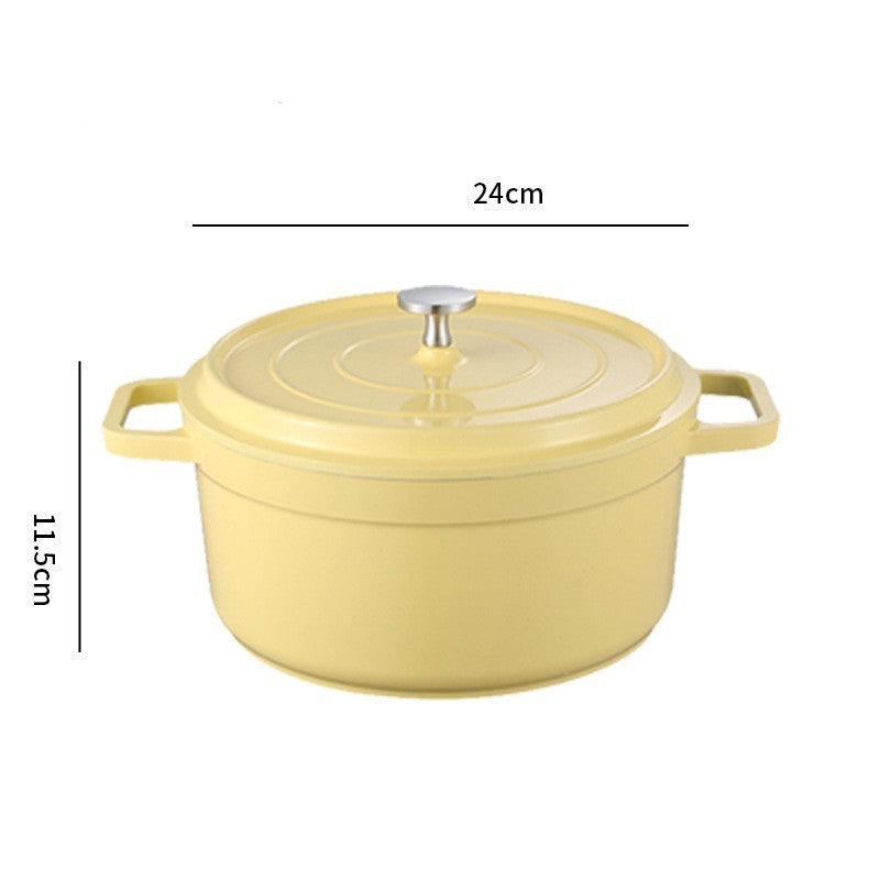Ceramic Stew Pot with Lid – Aluminum Alloy, Heat-Resistant, 20cm/24cm – Ideal for Soups & Gifting - Eco-friendly - Sama Homes