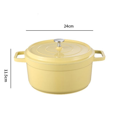 Ceramic Stew Pot with Lid – Aluminum Alloy, Heat-Resistant, 20cm/24cm – Ideal for Soups & Gifting by SAMA Homes - 0
