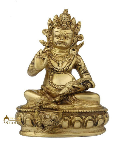 Brass India hindu god lord Kuber sitting idol religious décor craft statue 8" by vendor-unknown - Hindu Gods