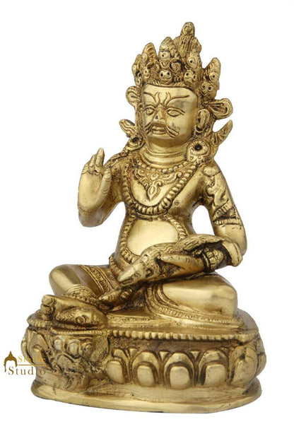 Brass India hindu god lord Kuber sitting idol religious décor craft statue 8" by vendor-unknown - Hindu Gods (View 3)