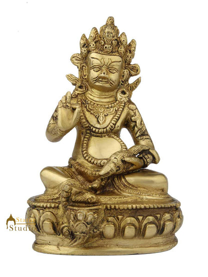 Brass India hindu god lord Kuber sitting idol religious décor craft statue 8" by vendor-unknown - Hindu Gods (View 2)