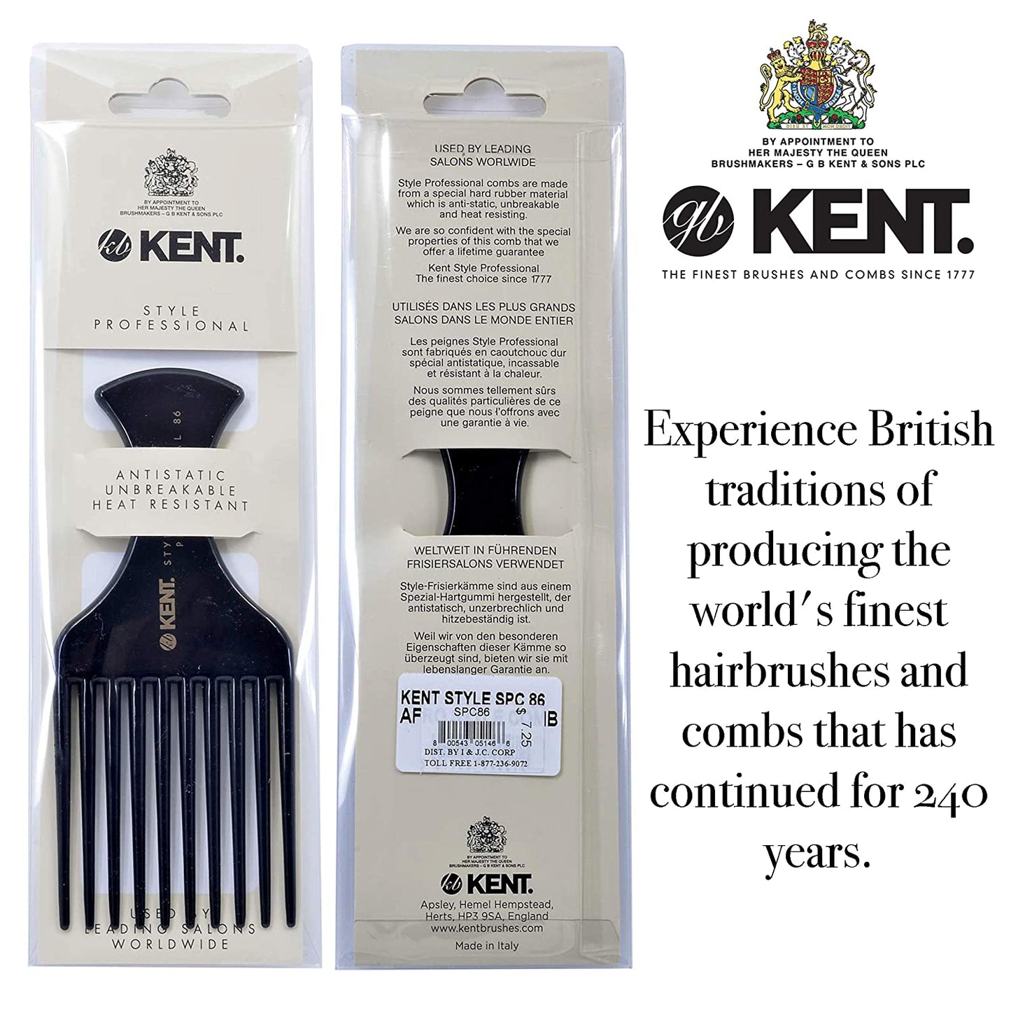 Kent 10 PRONGED AFRO COMB