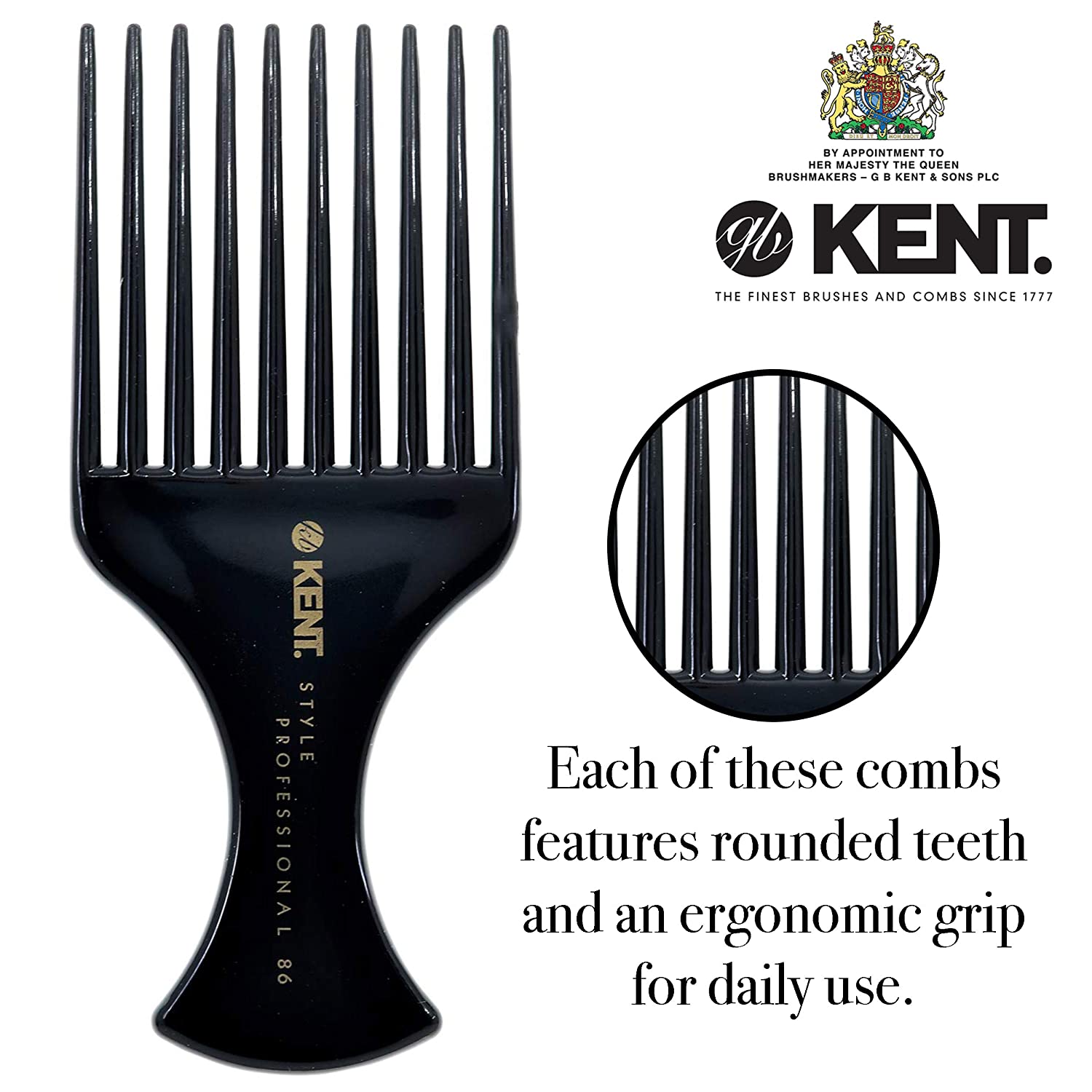 Kent 10 PRONGED AFRO COMB - Image 2