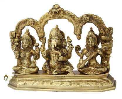 Brass hindu gods goddess ganesha lakshmi saraswati temple for home 7" by vendor-unknown - Hindu Gods (View 3)