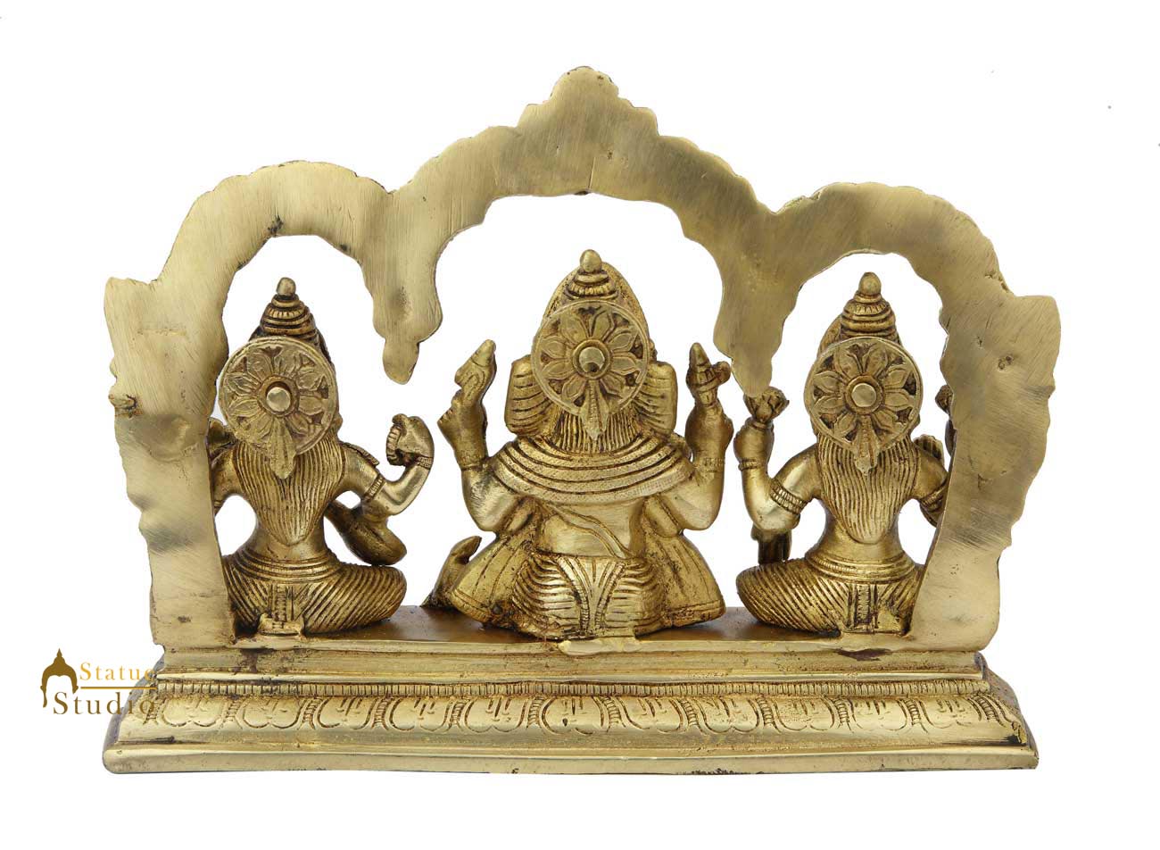 Brass hindu gods goddess ganesha lakshmi saraswati temple for home 7" - Image 4