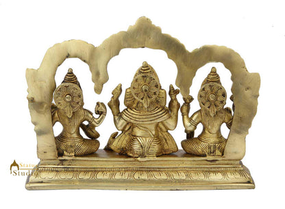 Brass hindu gods goddess ganesha lakshmi saraswati temple for home 7" by vendor-unknown - Hindu Gods (View 4)
