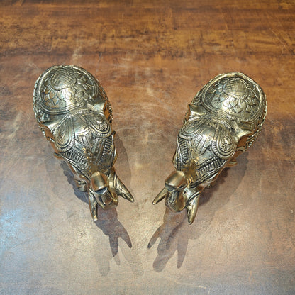Brass elephant sculpture india figurine home décor wild animal 7" by vendor-unknown - Decor (View 2)