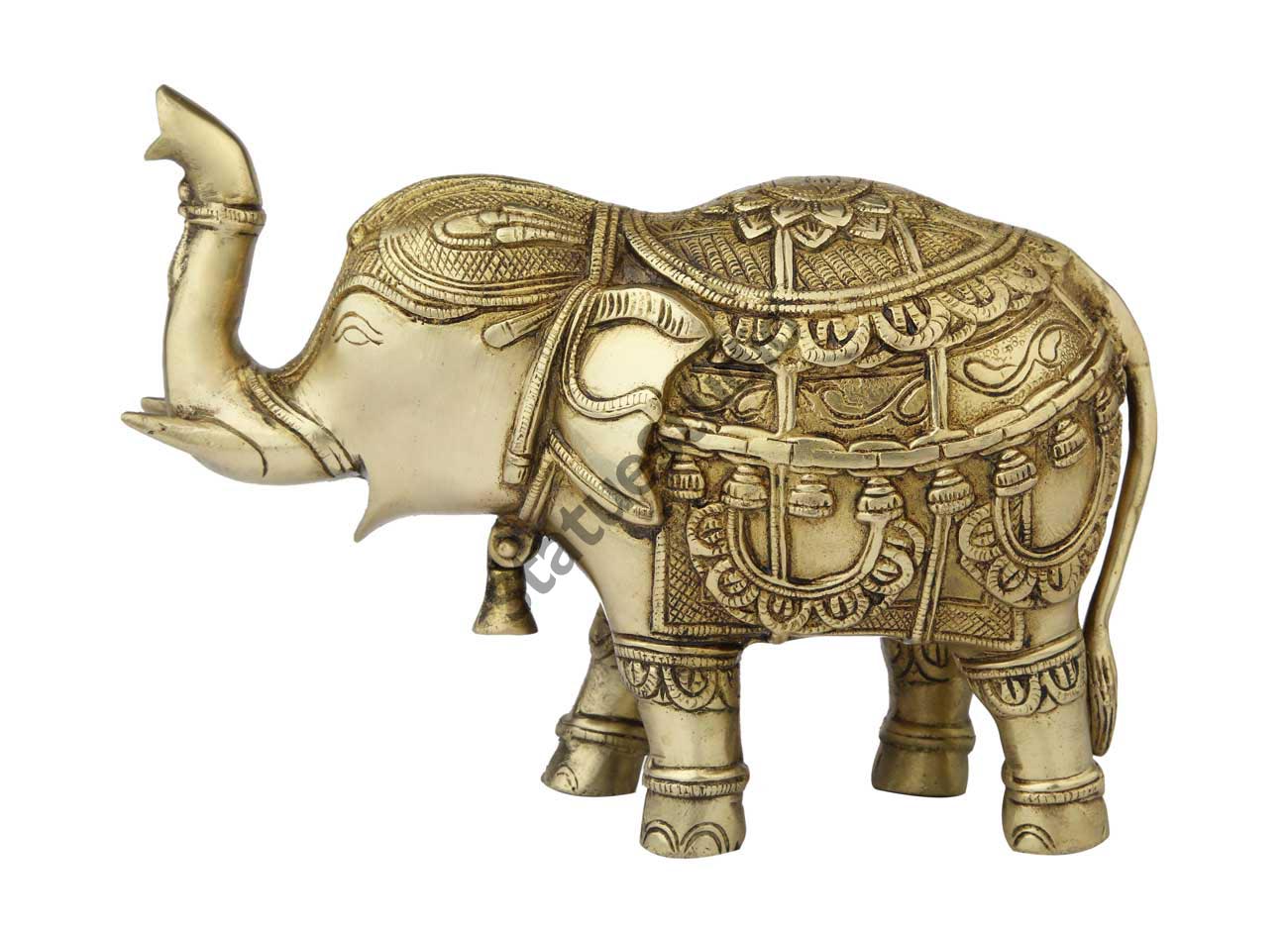 Brass elephant sculpture india figurine home décor wild animal 7" - Image 2