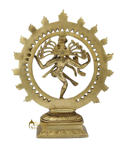 India hand crafted brass lord shiva dancing natraja statue religious figure 8" by vendor-unknown - Hindu Gods (View 5)