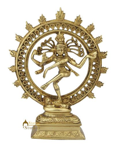 India hand crafted brass lord shiva dancing natraja statue religious figure 8" by vendor-unknown - Hindu Gods (View 3)