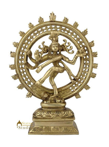 Hand crafted brass lord shiva dancing natraja statue religious idol figure 12" by vendor-unknown - Hindu Gods (View 3)