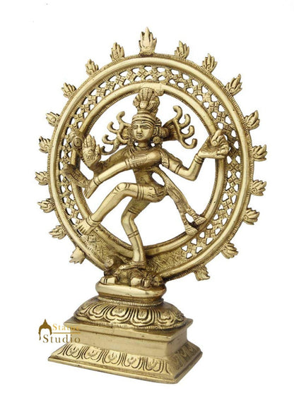 Hand crafted brass lord shiva dancing natraja statue religious idol figure 12" by vendor-unknown - Hindu Gods (View 4)