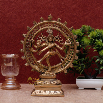Hand crafted brass lord shiva dancing natraja statue religious idol figure 12" by vendor-unknown - Hindu Gods (View 2)