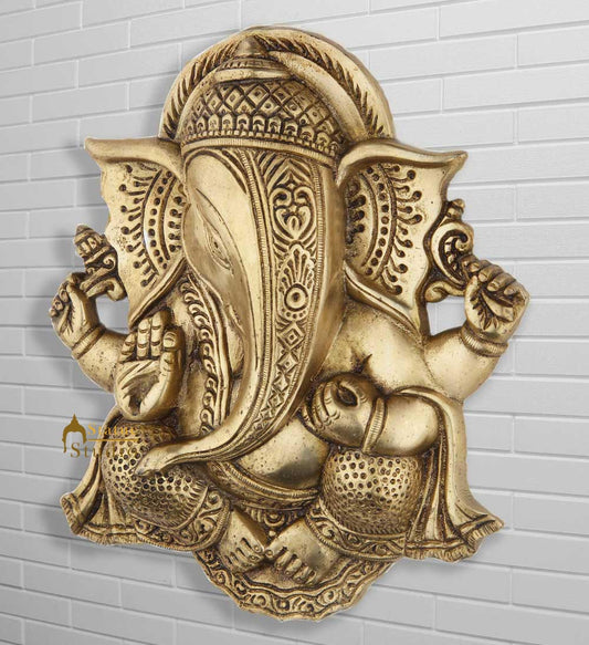 Blessing metal Ganesha Wall Hanging removable Décor 9"