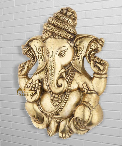Blessing metal Ganesha Wall Hanging removable Décor 10" by vendor-unknown - Hindu Gods