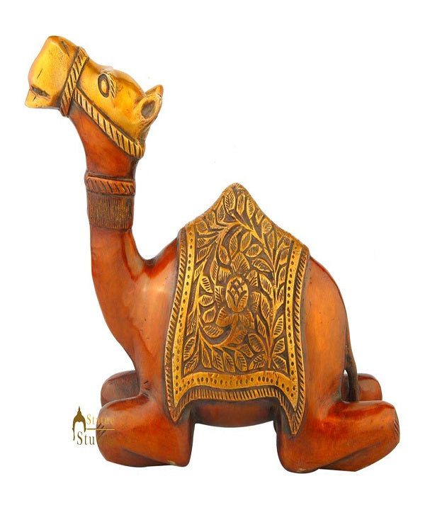 Brass Sitting Camel statue Showpiece decorative figurine sculpture 9" - Eco-friendly - Sama Homes