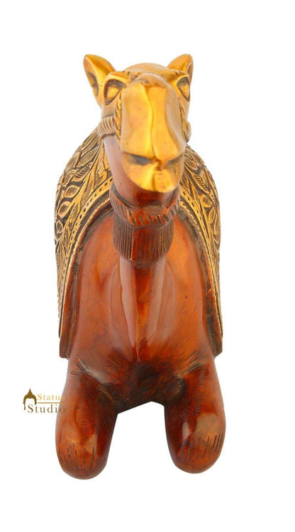 Brass Sitting Camel statue Showpiece decorative figurine sculpture 9" by vendor-unknown - Decor (View 4)