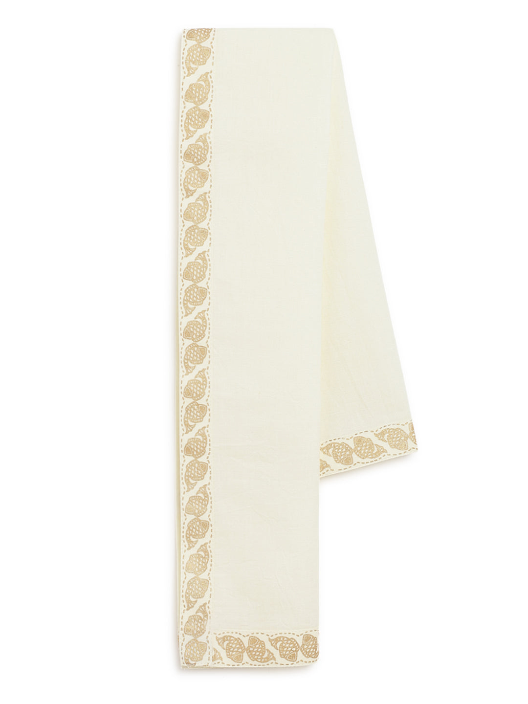 Mundu Dhoti / Angvastram - Cream - Image 5