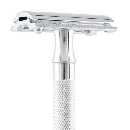 Merkur 23C 3-Piece DE Safety Razor, Closed Comb, Knurled Extra Long Handle, Chrome by Merkur - Double Edge Safety Razors (View 10)