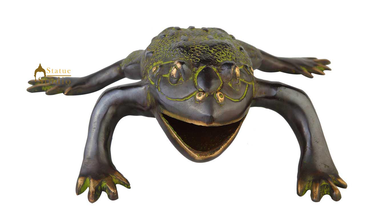 Brass frog showpiece india figurine hand carved 4" - Image 4