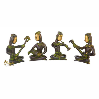 Fine brass home room table décor musical band 4 pcs showpiece item gift set 6" by vendor-unknown - Decor (View 2)