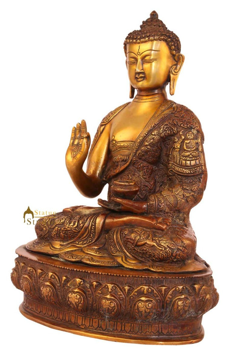 Blessing buddha sakyamuni statue medicine thai décor chinese buddhism 7" - Image 3