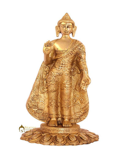 Brass bronze Antique buddha statue tibet décor chinese thai buddhism 11" by vendor-unknown - Buddha