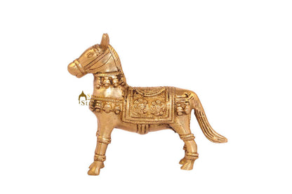 Brass Horse showpiece miniature figure sculpture figurine home décor 3" by vendor-unknown - Decor (View 3)