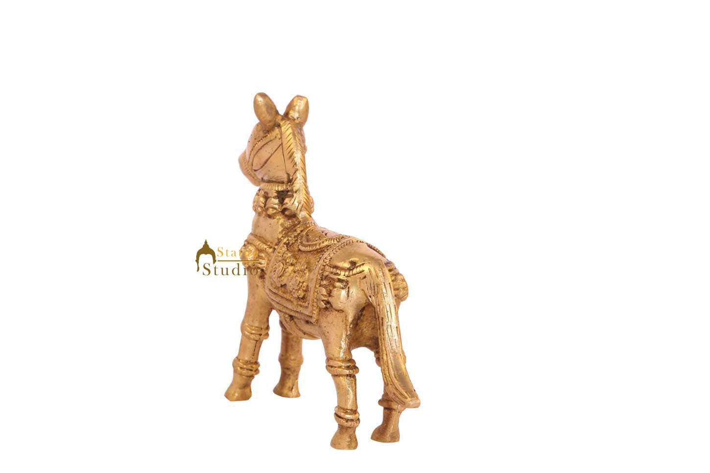 Brass Horse showpiece miniature figure sculpture figurine home décor 3" - Image 4