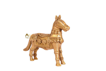 Brass Horse showpiece miniature figure sculpture figurine home décor 3" by vendor-unknown - Decor