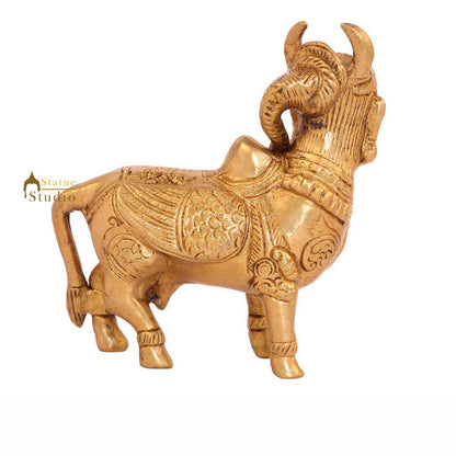 Brass religious hindu sacred kamdhenu cow lucky pooja décor 5" by vendor-unknown - Spiritual (View 4)