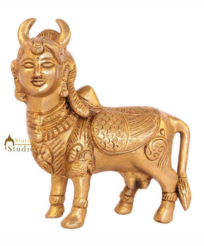 Brass religious hindu sacred kamdhenu cow lucky pooja décor 5" by vendor-unknown - Spiritual (View 2)