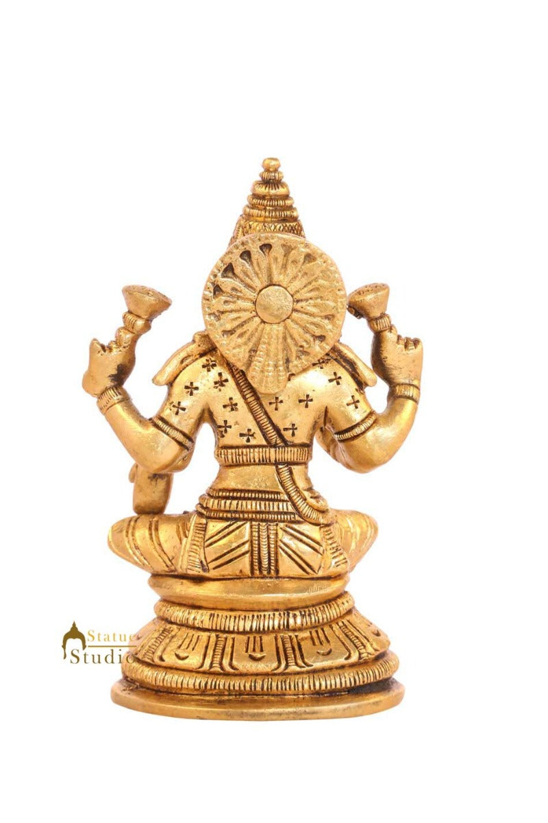 Brass miniature idol hindu goddess laxmi figure dcorative art 2" - Image 4