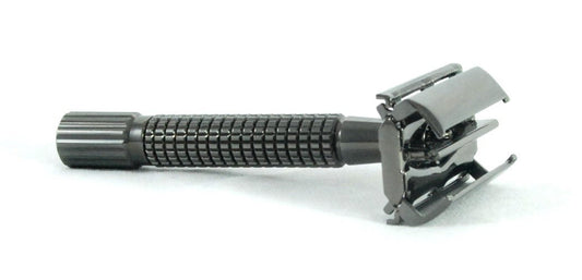 Twist-to-Open Double Edge Safety Razor Charcoal Finish  - No Logo