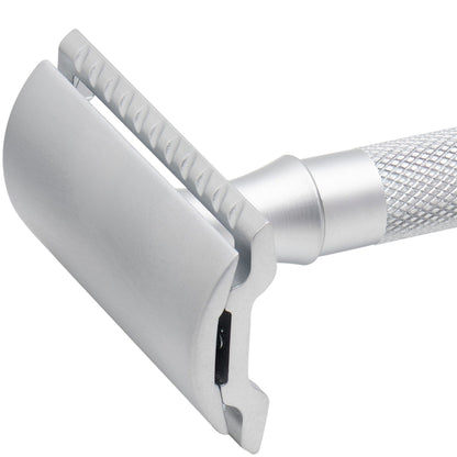 Merkur 3-Piece DE Safety Razor, Closed Comb, Knurled Extra Long Handle, Matte Chrome by Merkur - Double Edge Safety Razors (View 8)