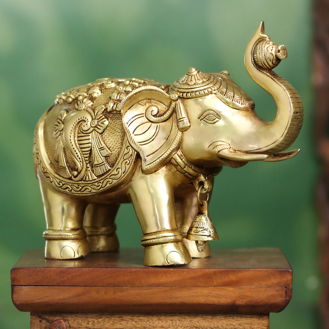 Brass Decorative Elephant Statue – Symbol of Strength, Wisdom & Prosperity (9.5 Inch) - Image 7