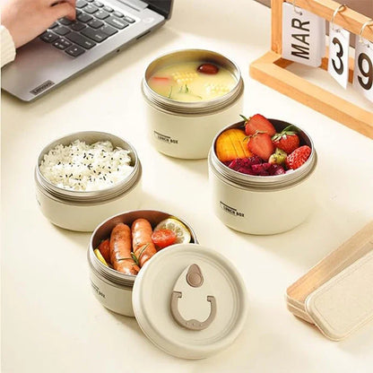 Portable Insulated Food Lunch Container Set with Thermal Lunch Box 3 Separate Stackable Lunch Container for Adult Kids – Image 3