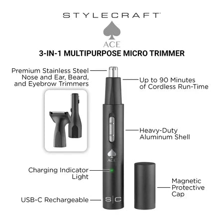 StyleCraft Ace 3-in-1 Ear and Nose Trimmer by StyleCraft - Sustainable Living (View 5)