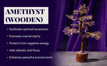 Wooden Amethyst Crystal Tree by SAMAHealing - Sustainable Living (View 3)